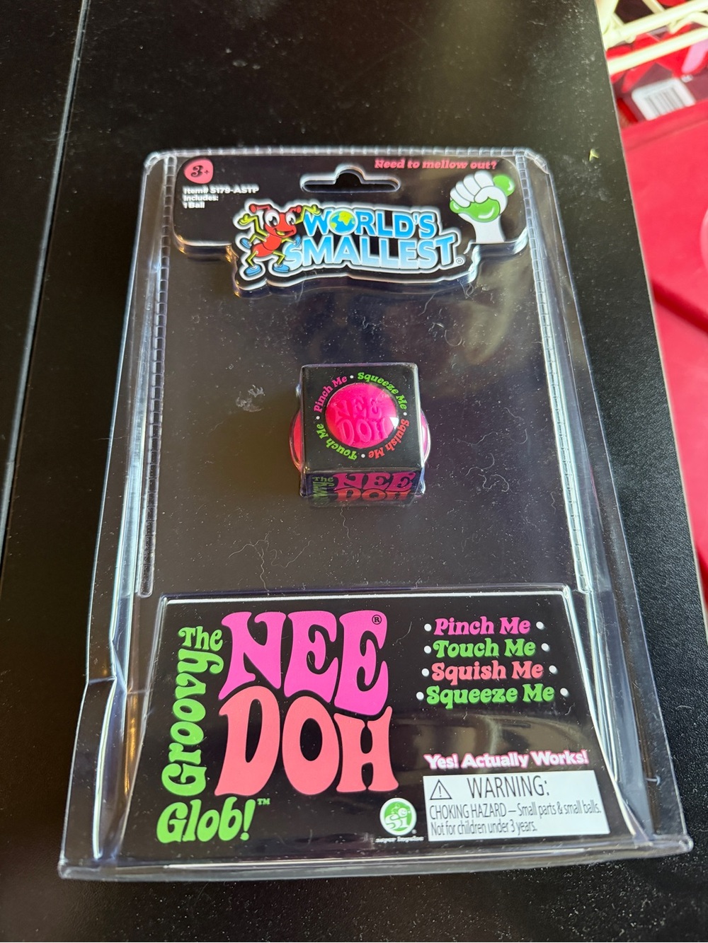 New Nee Doh Schylling World's Smallest Groovy Glob PINK RARE Needoh Tiny Ball